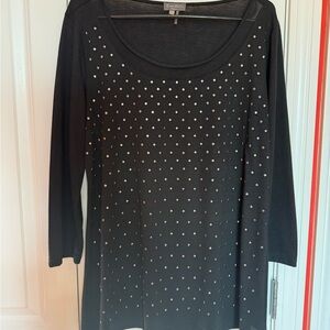 Essentials Black Women's Blouse with Studded Accents